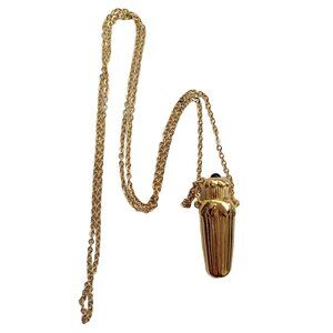 Vintage Avon 1990 Falcon Ever After Perfume Bottle Pendant Cabochon Top Necklace